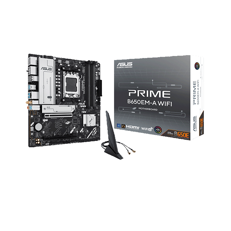 ASUS(エイスース) Socket AM5 AMD B650 MicroATX WiFi+Bluetoothモジュール付属 マザーボード PRIME B650EM-A WIFI