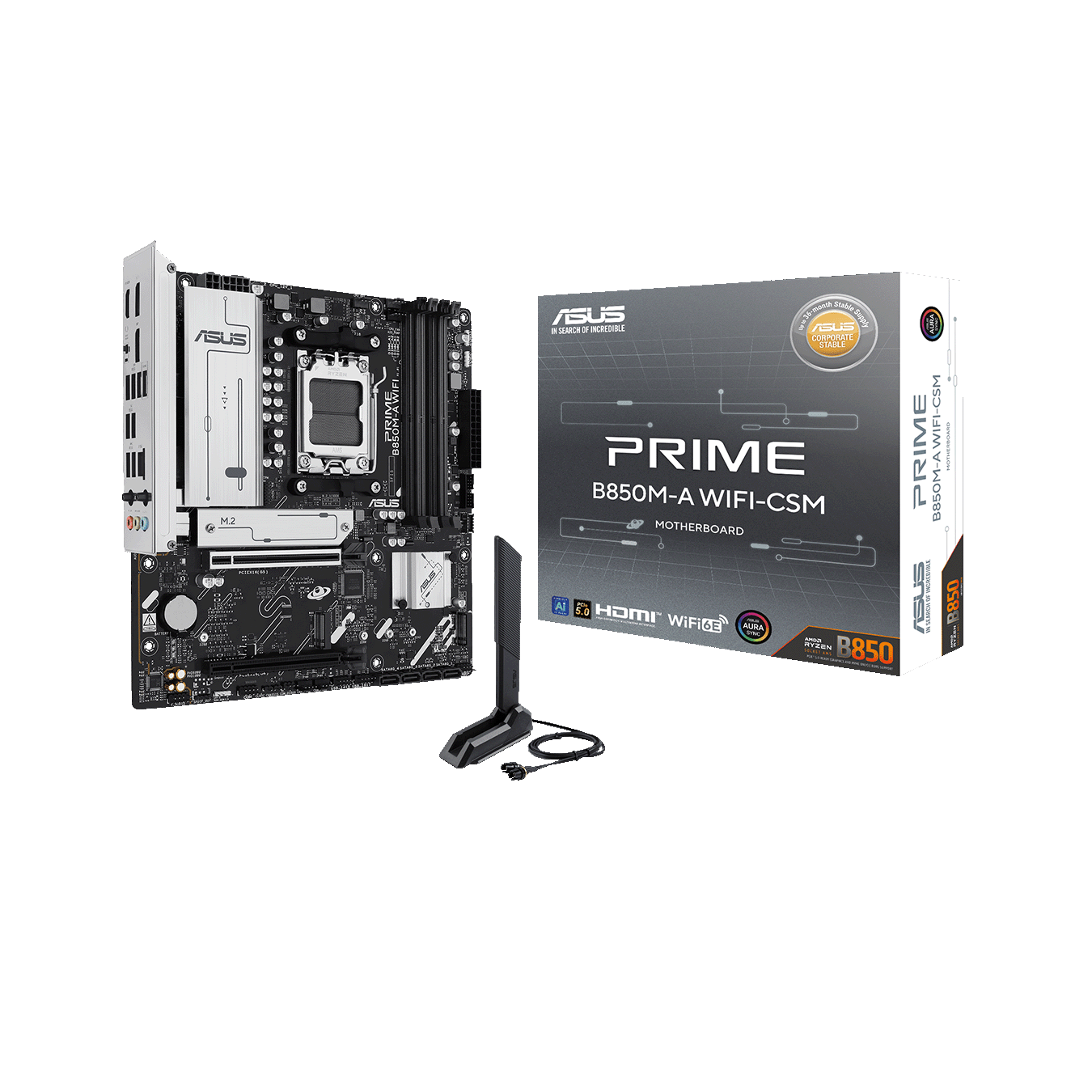 ASUS(エイスース) Socket AM5 AMD B850 MicroATX WiFi+Bluetoothモジュール付属 マザーボード PRIME B850M-A WIFI-CSM