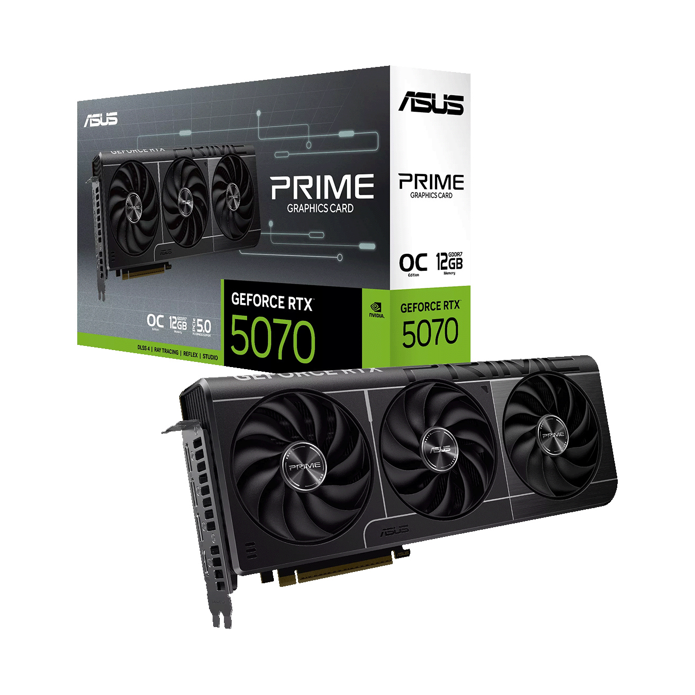 ASUS(エイスース) NVIDIA GeForce RTX 5070 トリプルファン搭載 オーバークロック グラフィックボード PRIME-RTX5070-O12G