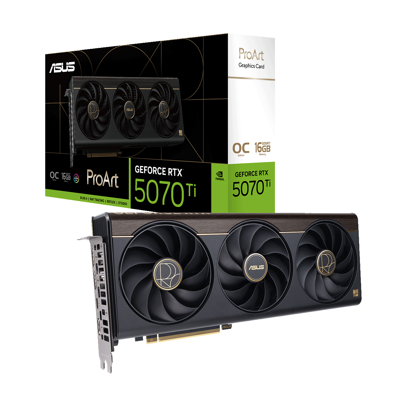 ASUS(エイスース) NVIDIA GeForce RTX 5070 Ti トリプルファン搭載 オーバークロック グラフィックボード PROART-RTX5070TI-O16G