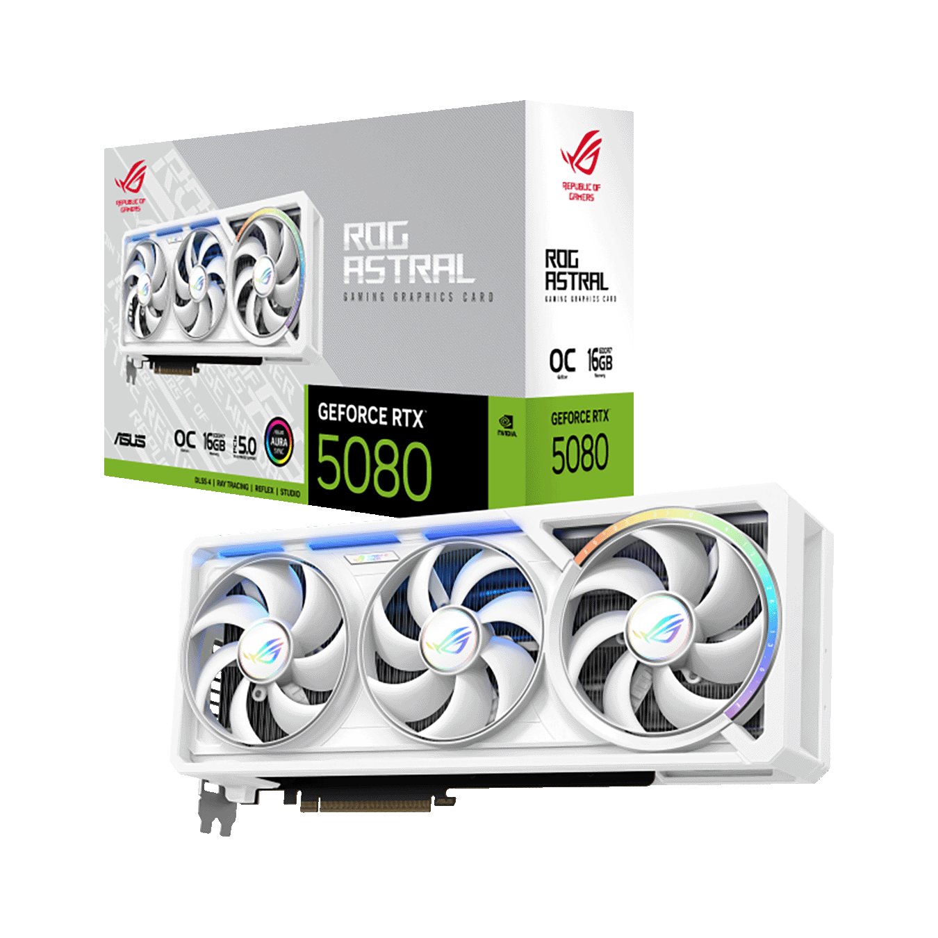ASUS(エイスース) NVIDIA GeForce RTX 5080 ホワイトカラークアッドファン搭載 グラフィックボード ROG-ASTRAL-RTX5080-O16G-WHITE