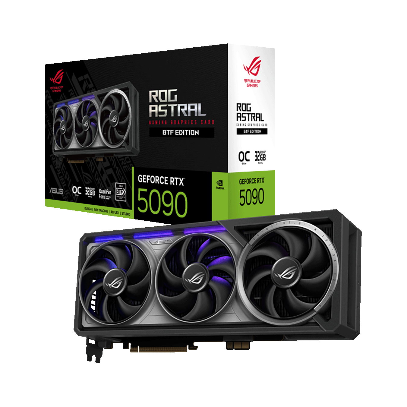 ASUS(エイスース) NVIDIA GeForce RTX 5090 クアッドファン搭載 BTF対応 グラフィックボード ROG-ASTRAL-RTX5090-O32G-BTF-GAMING