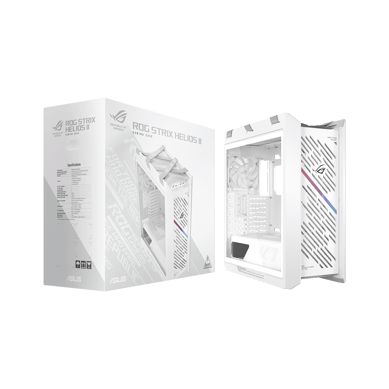 ASUS (エイスース) ROG STRIX HELIOS II GX601S シリーズ EATXマザーボード対応 強化ガラス製デュアルサイドパネル PCケース (ホワイト) ROG STRIX HELIOS II GX601S WHITE