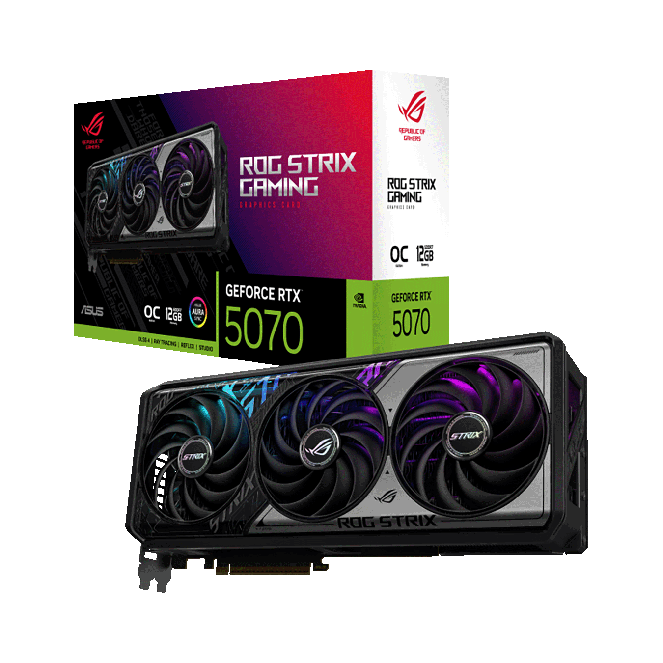 ASUS(エイスース) NVIDIA GeForce RTX 5070 トリプルファン搭載 オーバークロック グラフィックボード ROG-STRIX-RTX5070-O12G-GAMING