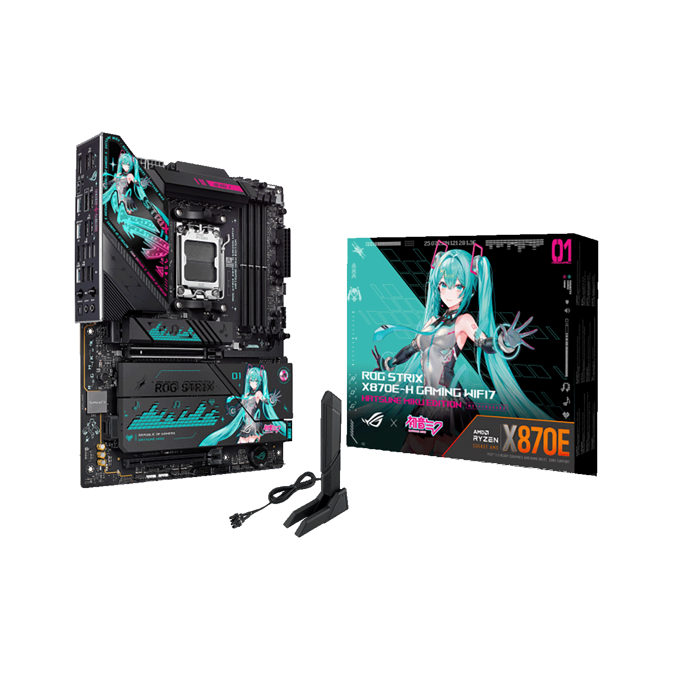 初音ミクX870E-H/ROG RYUO Ⅳ360/Thor 1200新品セット rog-strix-x870e-h-gaming-