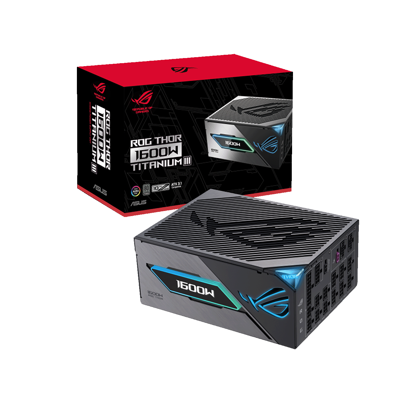 ASUS (エイスース) ROG-THOR-T3シリーズ 80PLUS TITANIUM ATX電源 1600W ROG-THOR-1600T3