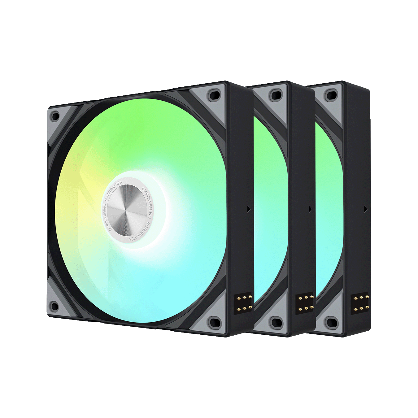 TRYX (トライエックス) ROTA SL ARGB 120 3個パックシリーズ ARGB LED搭載 静音PCケースファン (120mmx3・ブラック) F-R120A-AM3M-G0K