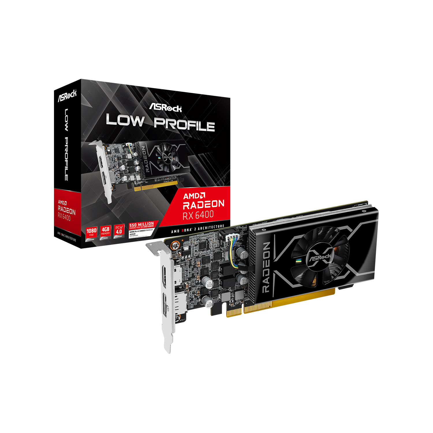 ASRock(アスロック) Radeon RX 6400 ロープロファイル対応 グラフィックボード RX6400 LP 4G