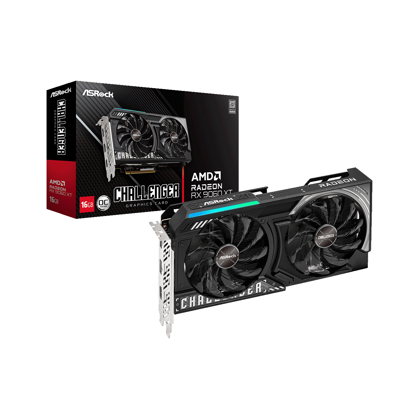 ASRock Radeon RX9060XT GDDR6 16GBメモリ搭載　RX9060XT CL 16GO