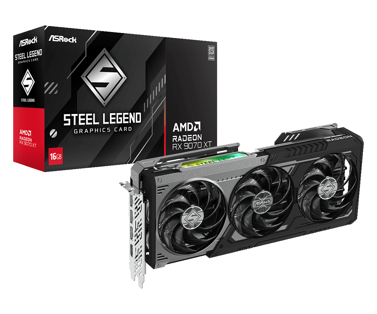 ASRock AMD Radeon RX 9070 XT Steel Legend Dark 16GB　RX9070XT SLD 16G