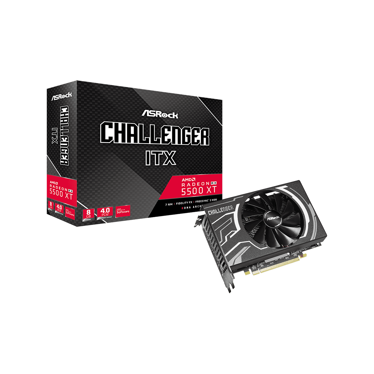 グラフィックボード・グラボ・ビデオカード RX 5500 XT 8G RX 5500 XT Challenger ITX 8G | ASRock(アスロック) Radeon RX