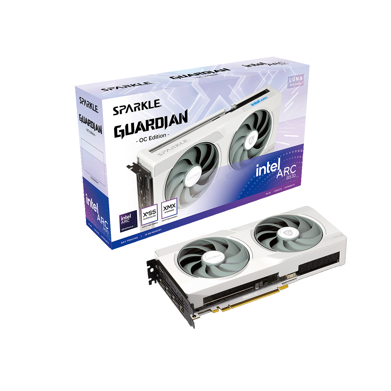 SPARKLE (スパークル) Intel Arc B570 ホワイトカラー デュアルファン搭載 オーバークロックグラフィックボード SB570GW-10GOC