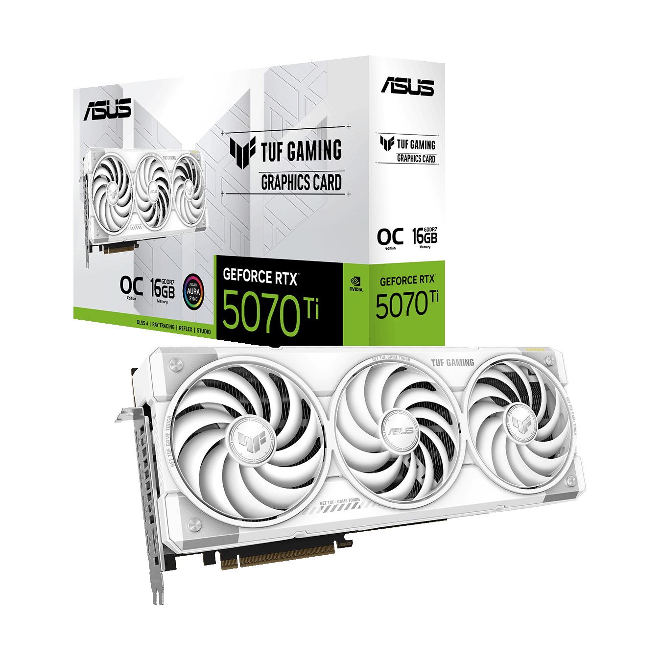 ASUS(エイスース) NVIDIA GeForce RTX 5070 Ti ホワイトカラートリプルファン搭載 オーバークロック グラフィックボード TUF-RTX5070TI-O16G-WHITE-GAMING