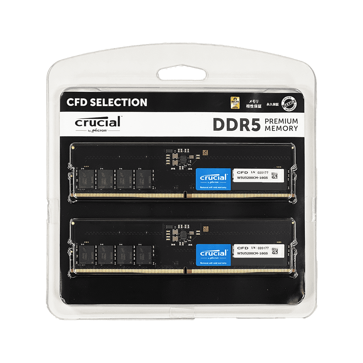 CFD Selection DDR5-5200 デスクトップ用メモリ 2枚組 16GB W5U5200CM-16GS