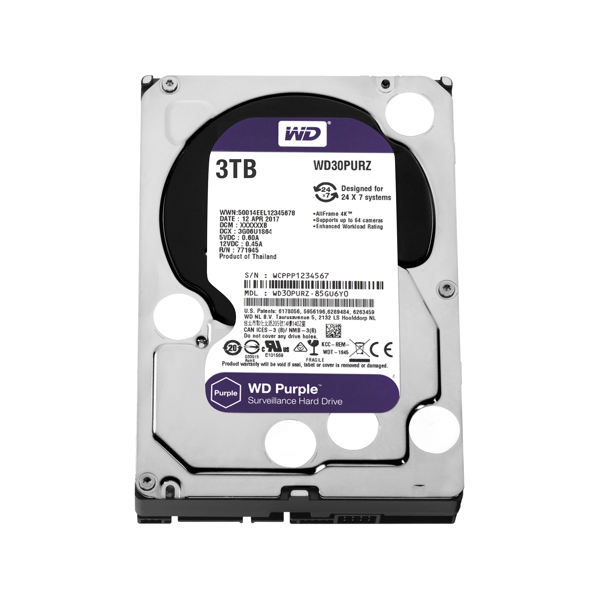 WD30PURZ | WesternDigital WD Purple セキュリティシステム向け ...