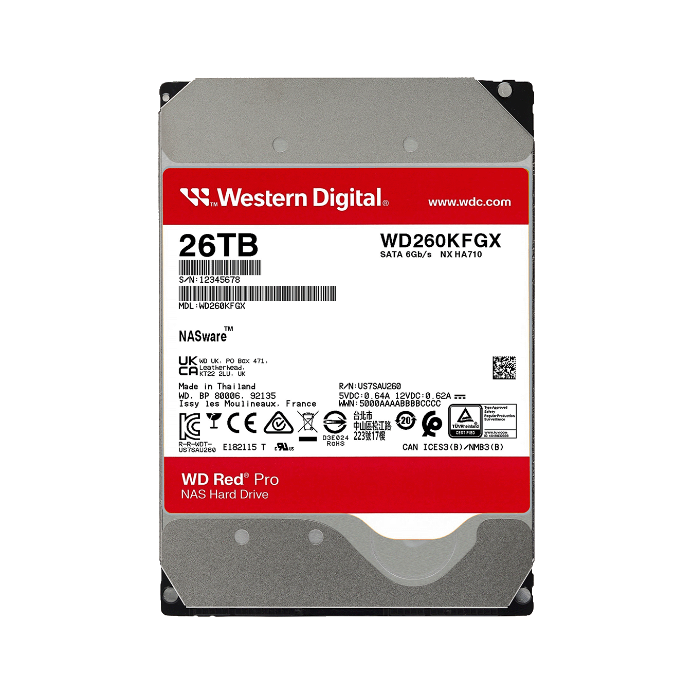 WD260KFGX | WD260KFGX | WesternDigital WD Red Pro NAS向け SATA3