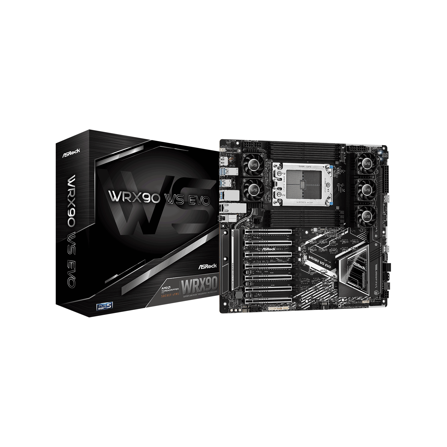 ASRock(アスロック) ソケット sTR5 AMD WRX90 EEB PCIe x16スロット 7基搭載 ワークステーション マザーボード WRX90 WS EVO