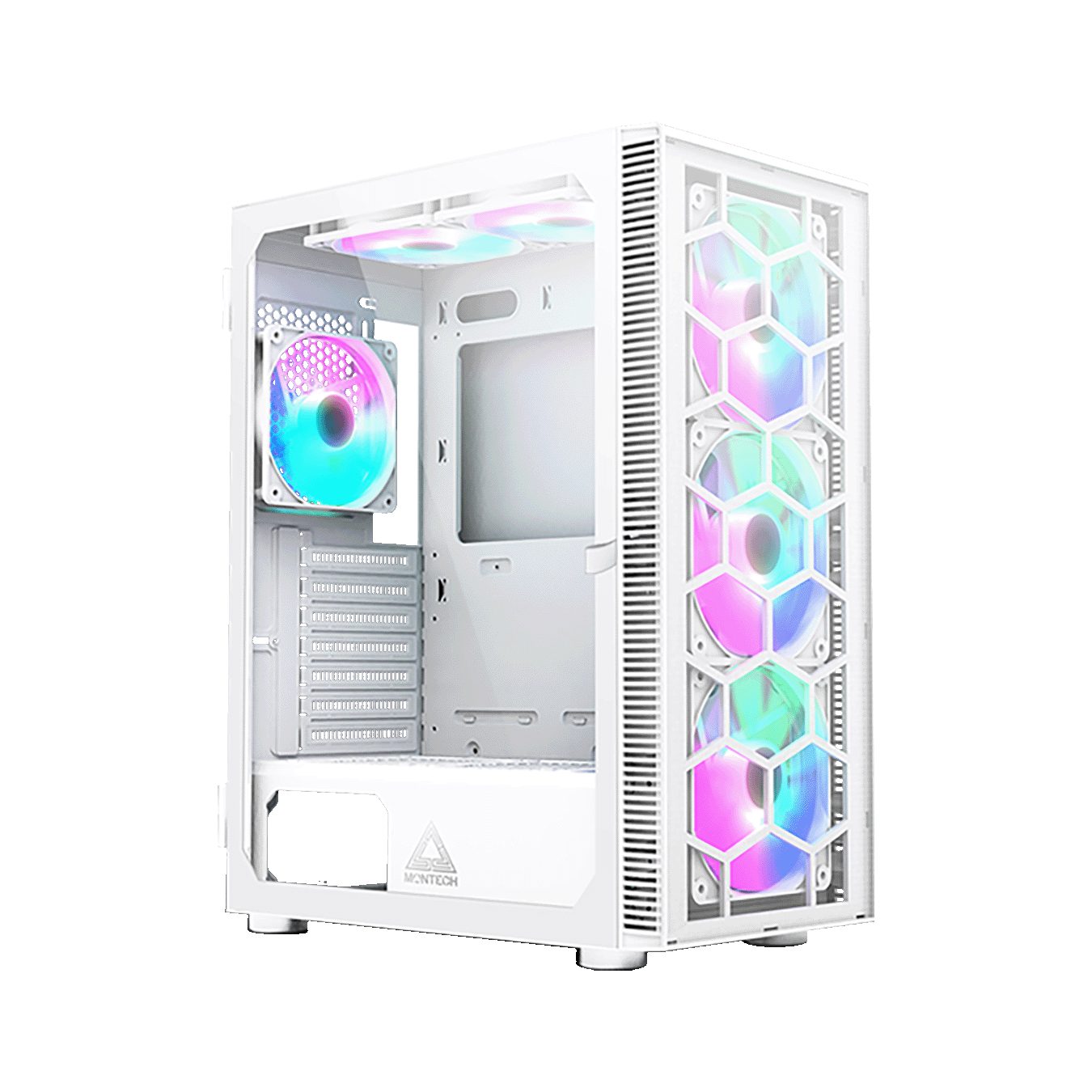 MONTECH X3 GLASSシリーズ ATXマザーボード対応 ガラスパネル(左サイド)採用 PCケース (ホワイト)　X3 GLASS (W)
