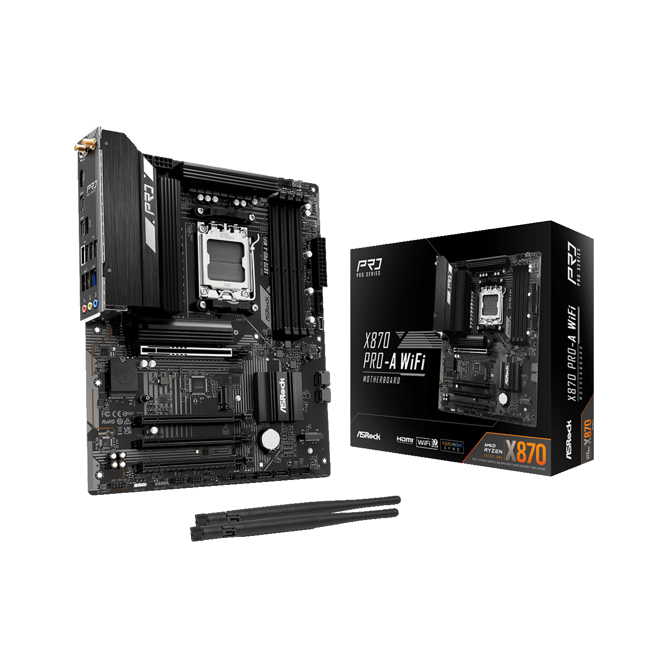 ASRock(アスロック) Socket AM5 AMD X870 ATX WiFi+Bluetoothモジュール付属 マザーボード X870 Pro-A WiFi