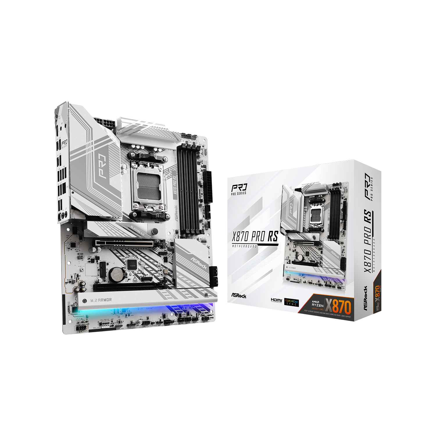 ASRock(アスロック) Socket AM5 AMD X870 ATX ホワイトカラー マザーボード X870 Pro RS