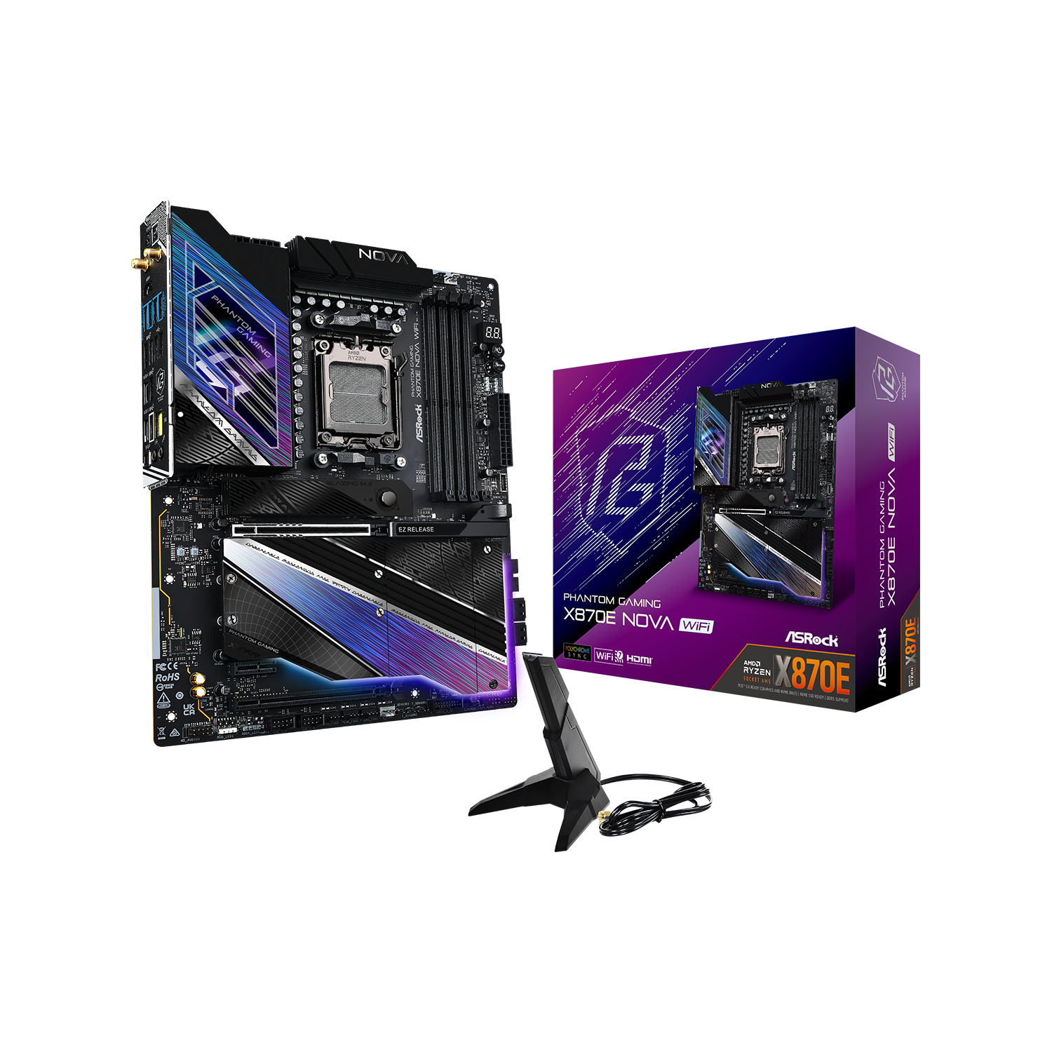 ASRock(アスロック) Socket AM5 AMD X870E ATX WiFi+Bluetoothモジュール付属 マザーボード X870E Nova WiFi