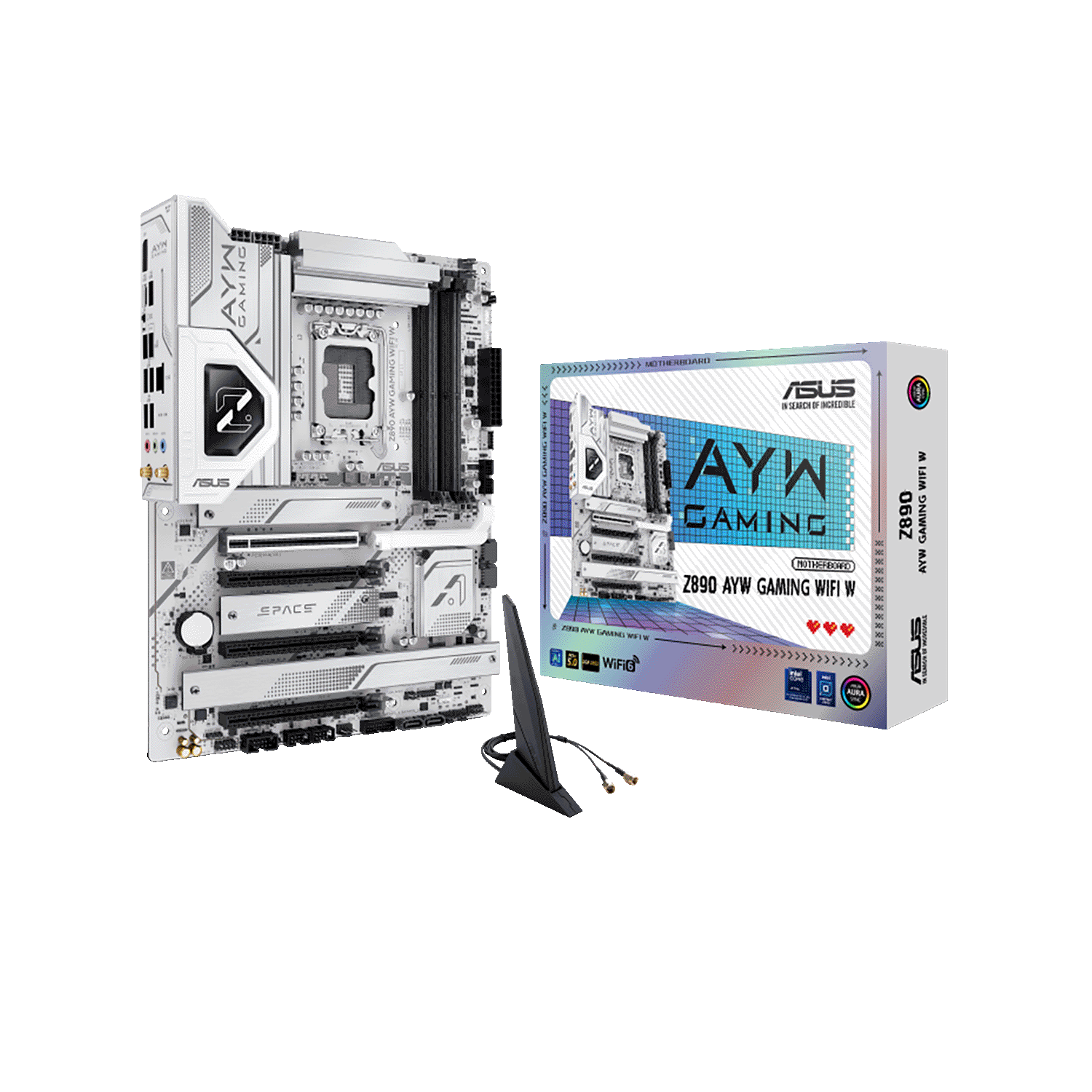 ASUS(エイスース) LGA1851 Intel Z890 ATX WiFi+Bluetoothモジュール付属 ホワイトカラー マザーボード Z890 AYW GAMING WIFI W