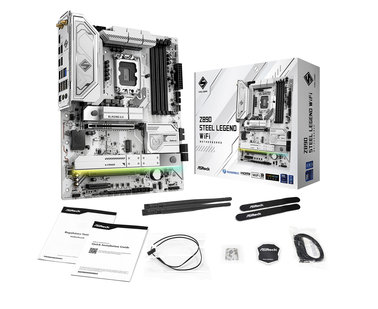 Z890 Steel Legend WiFi | Z890 Steel Legend WiFi | ASRock(アスロック) LGA1851  Intel Z890 ATX WiFi+Bluetoothモジュール付属 ホワイトカラー マザーボード | CFD販売株式会社 CFD Sales  INC.